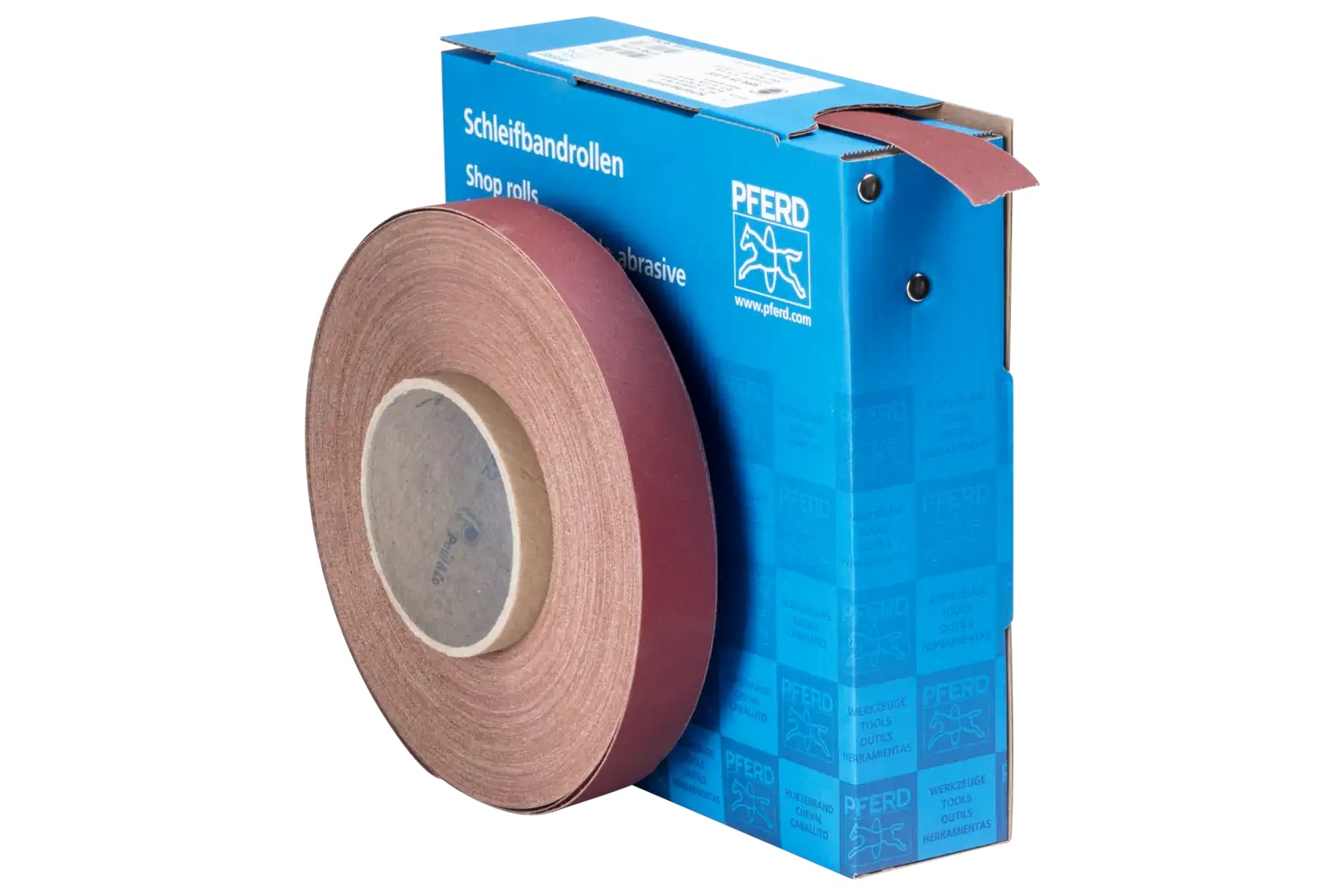 Picture of Pferd Shop Roll, Resin over Resin Heavy-Duty, 1" x 50 yards, 320 Grit, Aluminum oxide